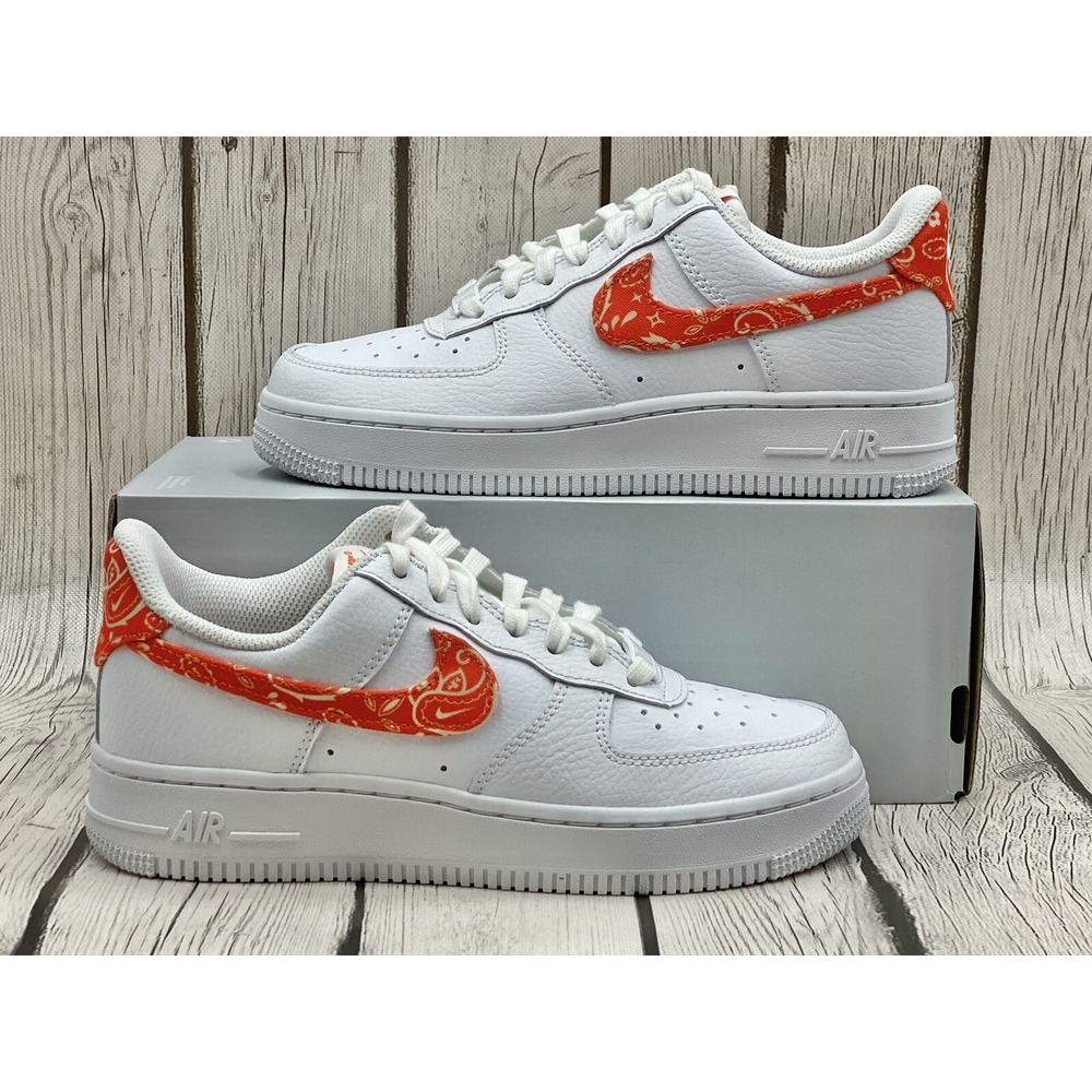 Nike Women's Air Force 1 Low Rush Orange Paisley Size 5.5 DJ9942-102 New